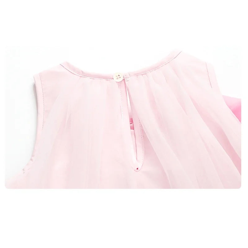 Little Girls Stylish Bow Design A-Line Princess Yarn Skirt Dresses