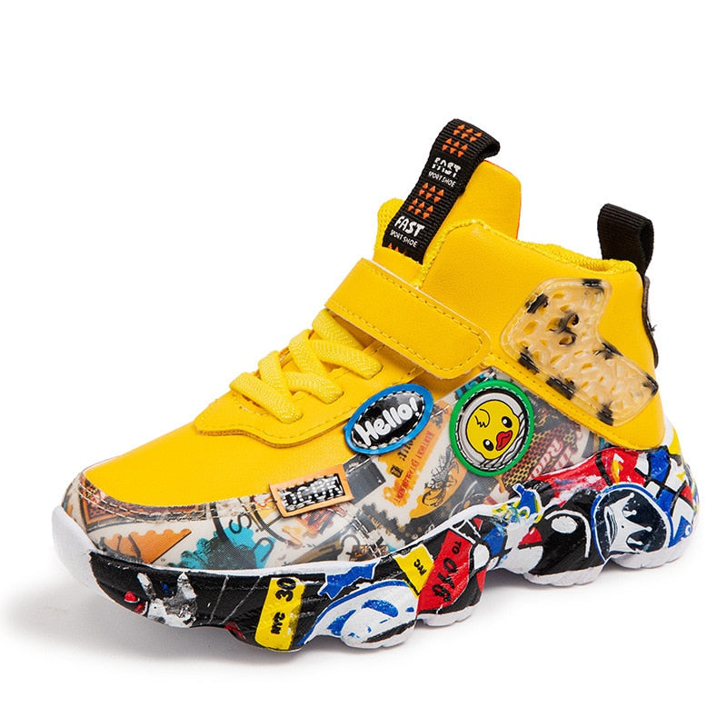 Cartoon Graffiti Pattern Sports Shoes for Kids Unisex childrensterritory