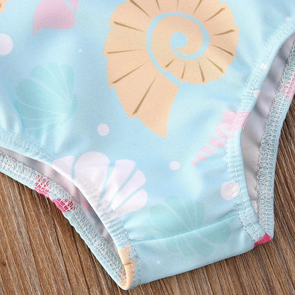 Baby Girls Shell Print Swimsuit Beachwear
