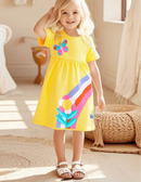 Kids Girls Floral and Butterfly Print Cotton Princess Dress childrensterritory