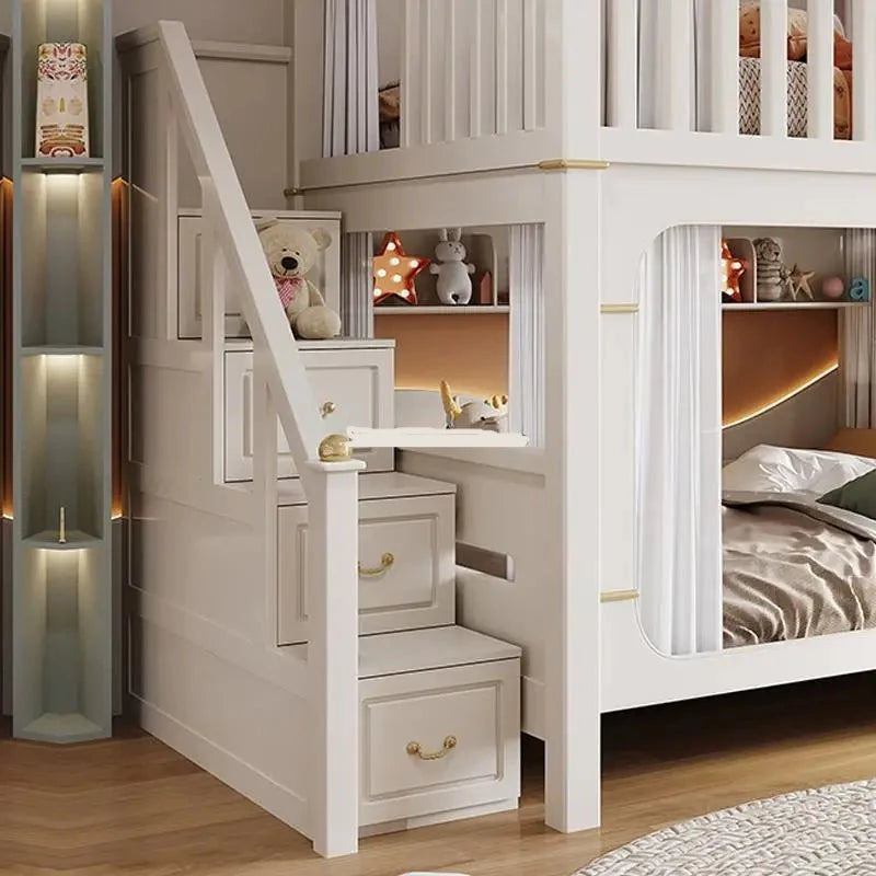 Solid Wooden Multifunctional Kids Bunk Beds with Ladder childrensterritory