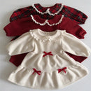 Girls' Solid Colour Collar Design Winter Dresses childrensterritory