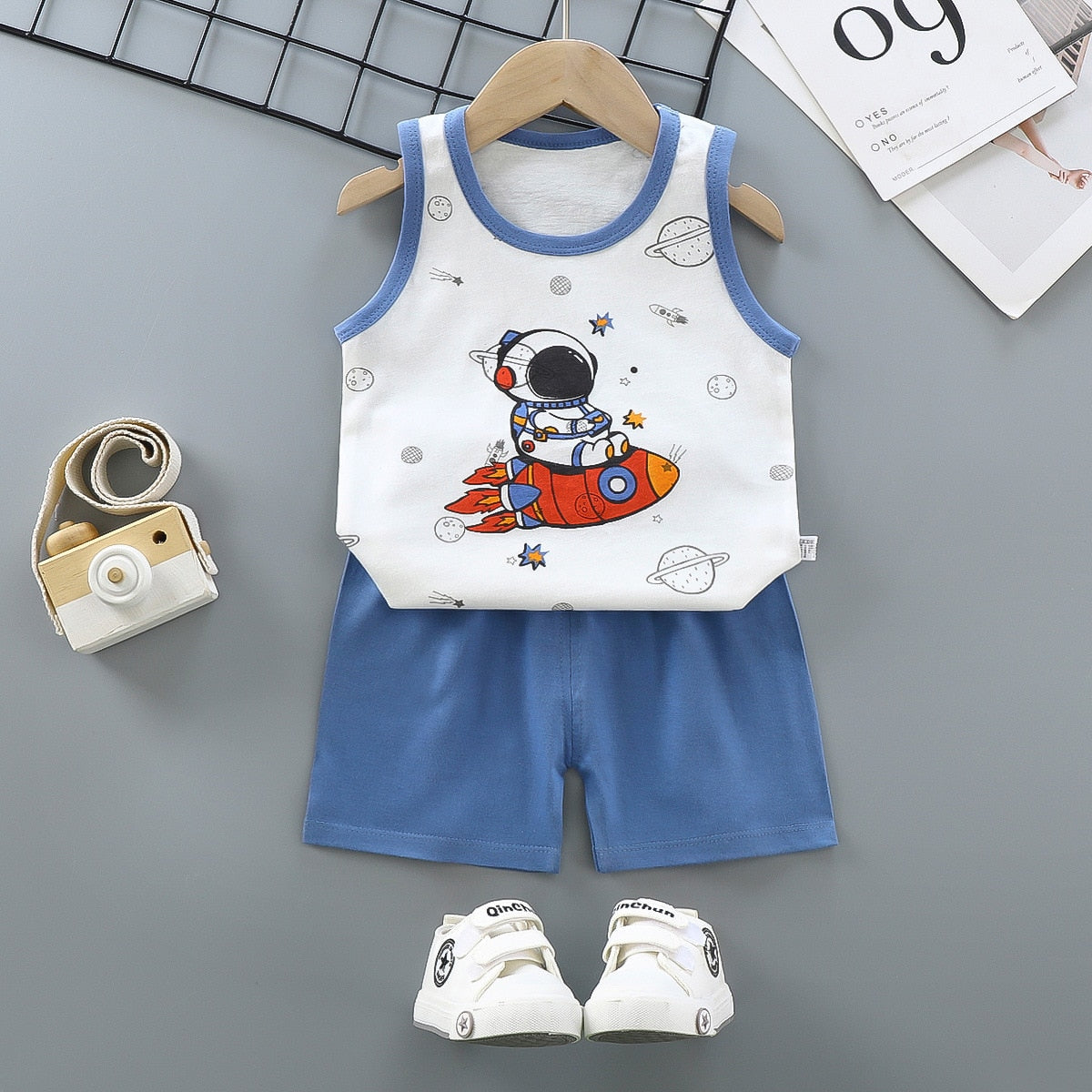 2PCS Cotton T-Shirts and Shorts Set for Toddler Boys Girls childrensterritory