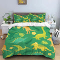 HD Cartoon Dinosaur Print Bedding Set for Kids Bed childrensterritory