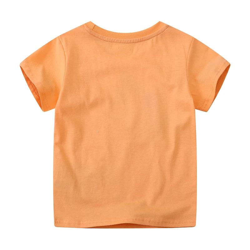 Little Boys Excavators Print Cotton T-shirts for Summer childrensterritory