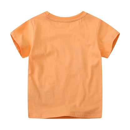 Little Boys Excavators Print Cotton T-shirts for Summer childrensterritory