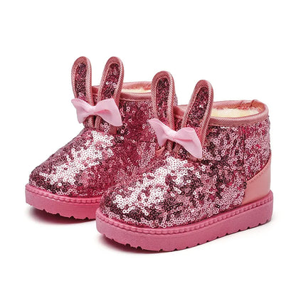 Kid Girls Non-slip Warm Sequin Snow Boots childrensterritory