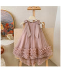 Kids Girls Korean Edition Solid Color Princess Dresses for Summer childrensterritory