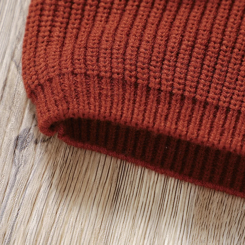 Kids' Long-Sleeved Cartoon Print Warm Sweater