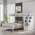 L-Shaped Twin-Over Bunk Bed with Ladder and 3 Storage Grids childrensterritory