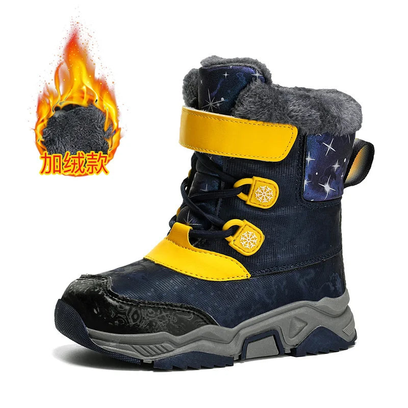 Kids Anti Slip Waterproof Plush Warm Snow Boots