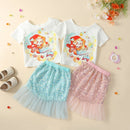Baby/Kids Girls Cartoon Mermaid Top and Sequined Fishtail Skirt Set childrensterritory