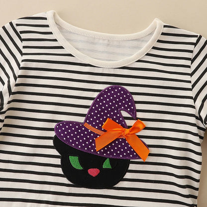 Little Girls Cartoon Design Mesh Dress for Halloween childrensterritory