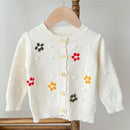 Infant Girls Long Sleeve Embroidery Knitted Cardigan childrensterritory