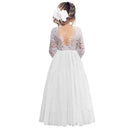 Kids Girls Flower Lace Design Princess Party Dresses for Summer childrensterritory