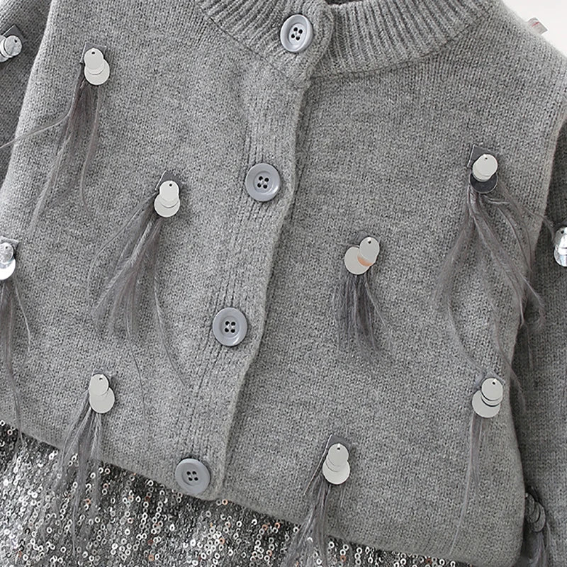 Girls Casual Winter Sweaters and Dresses Outfit Set