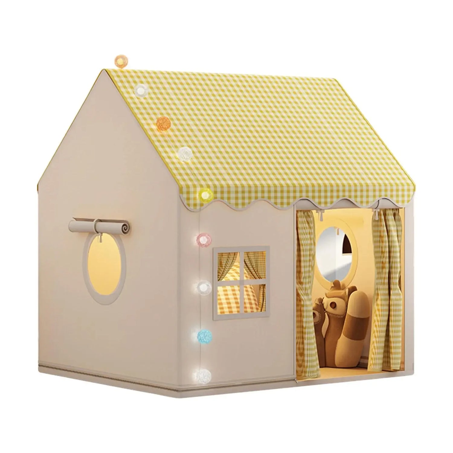 Kids Playhouse Large Indoor Play Tent With Longer Curtain