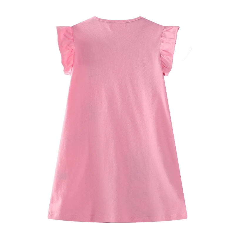 Little Girls Flowers Bees Embroidered Summer Dress childrensterritory