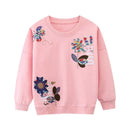 Kids Girls Flowers Birds Embroidery Casual Outerwear childrensterritory