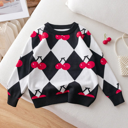 Kids Round Neck Christmas Design Warm Sweater childrensterritory