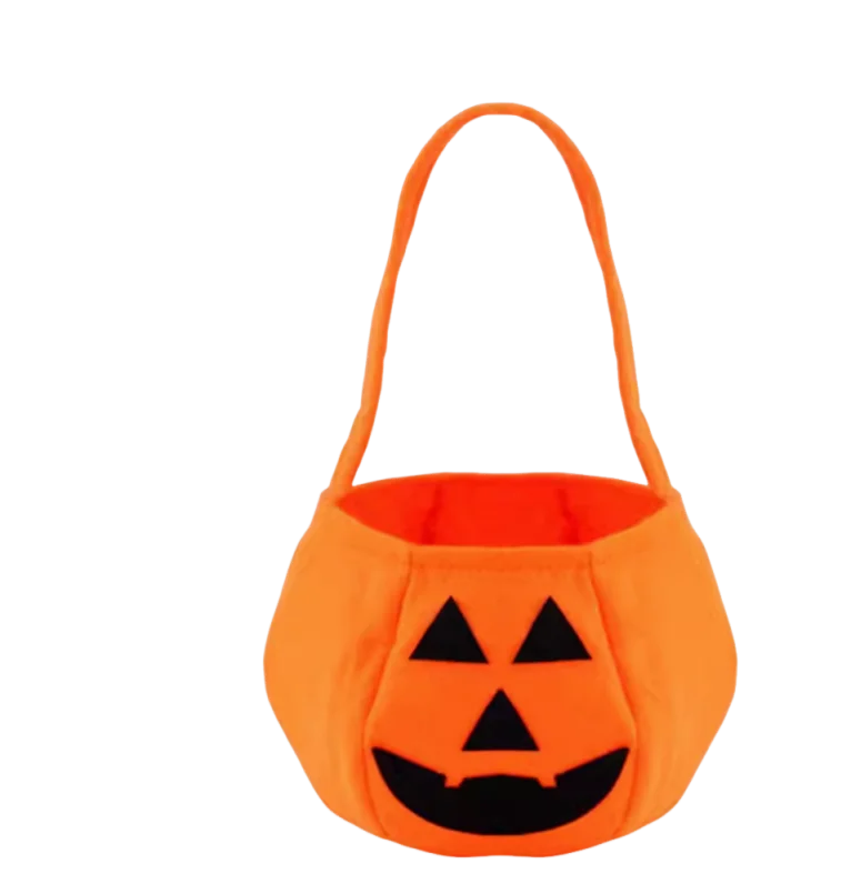 Kids Girls Fancy Cosplay Dresses for Halloween with Pumpkin Bag