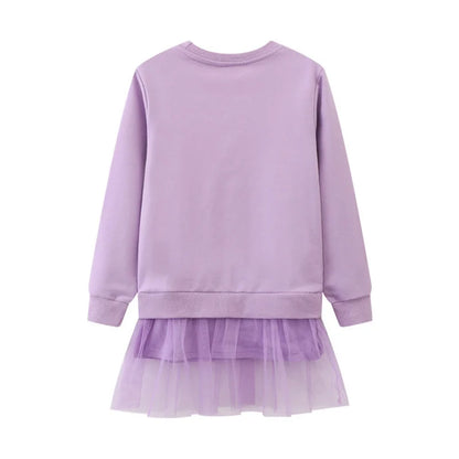Kids Girls Bear Beading Long Sleeve Party Dresses childrensterritory