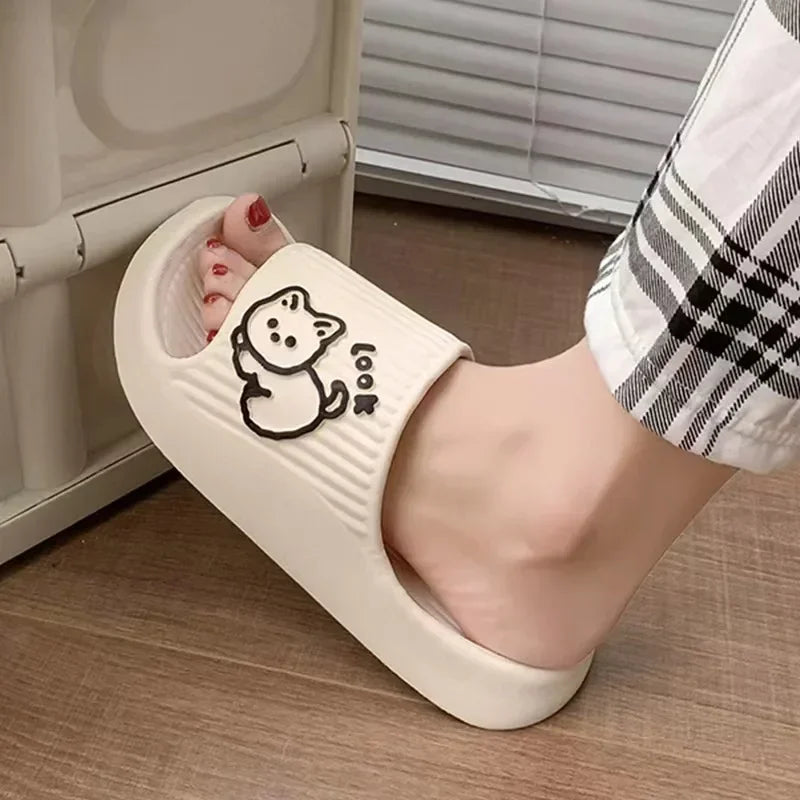 EVA Flat Heel Cat Print Comfortable Women&