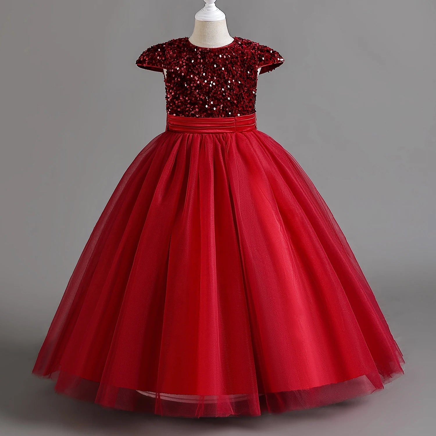 Teenage Girls Elegant Long Tulle Sequined Princess Party Dresses childrensterritory