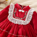 Baby Girl Flower Pattern Fluffy Dresses for Spring And Autumn