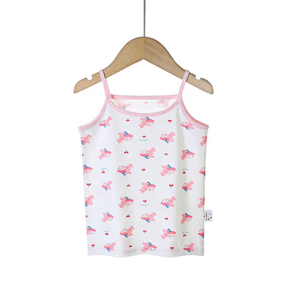Young Girls Cartoon Design Soft Cotton Camisoles childrensterritory