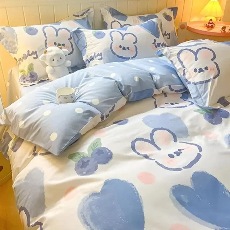 Soft & Colorful Cartoon Print Bedding Set for Kids