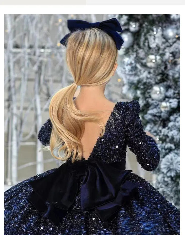 Kids Girls Fluffy Sequins Princess Wedding/Party Dress childrensterritory