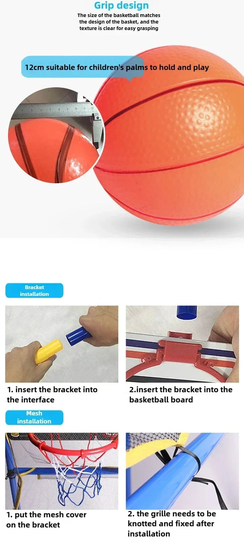 Kids Two Player Large Basketball Hoop Shooting Toys