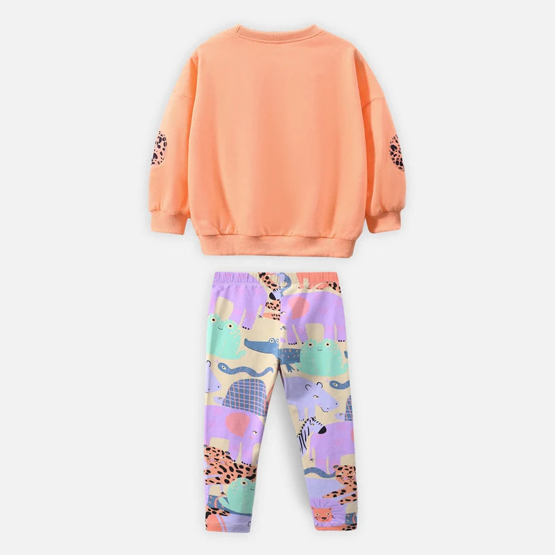 Kids Girls Cartoon Tigers Clothing Set for Autumn childrensterritory