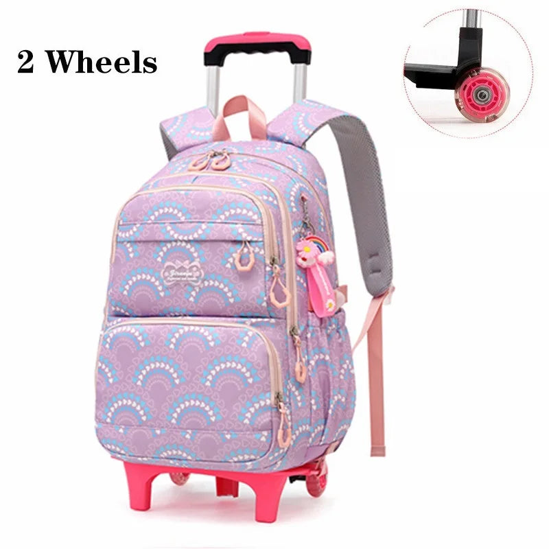 Waterproof Printed School Bags Set with or without Wheels for Kids