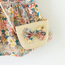 Baby Girls' Fashionable Floral Cotton Dress with Crossbody Bag childrensterritory