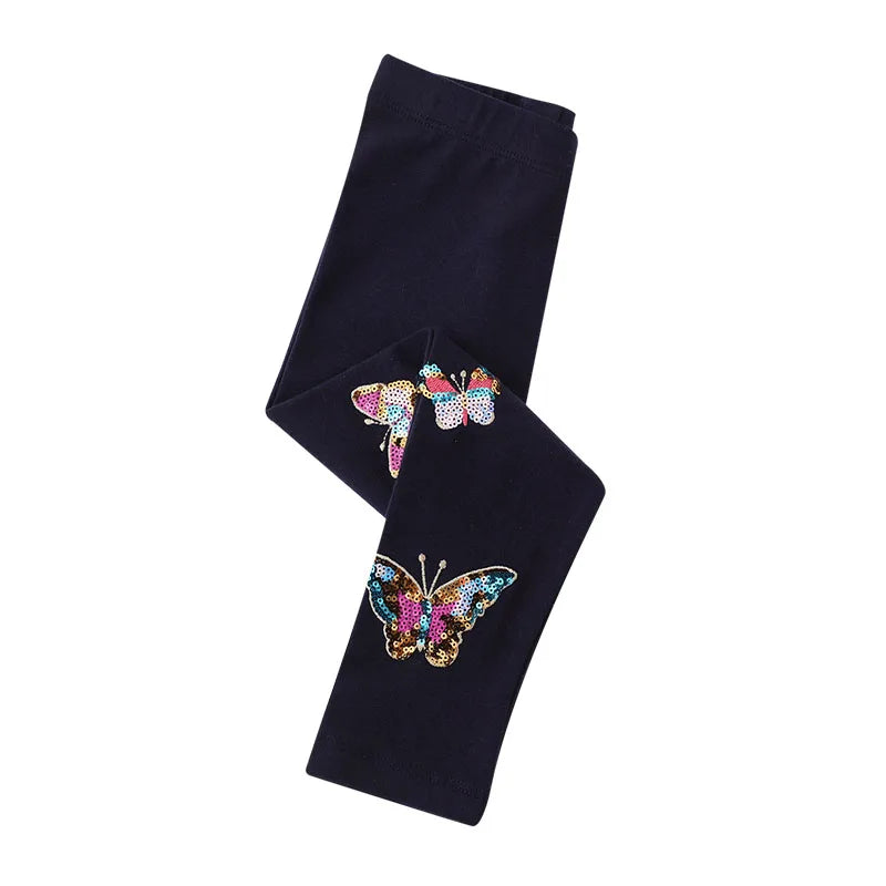 Animal Butterfly Sequin Straight Leggings for Girls childrensterritory