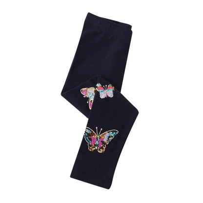 Animal Butterfly Sequin Straight Leggings for Girls childrensterritory