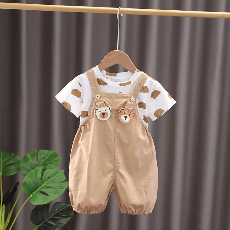 Cartoon Print Brother Sister Matching Clothes for Summer childrensterritory