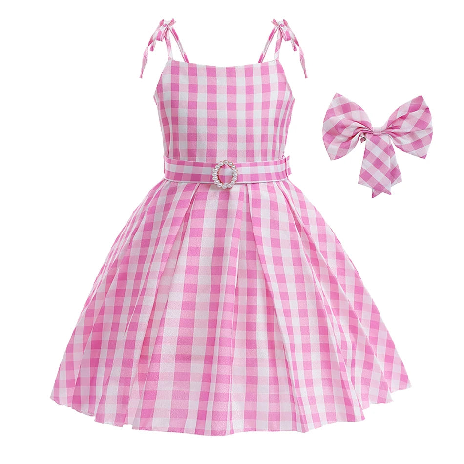 Kids Girls Starry Vest Top Pants Scarf Barbie Costume for Halloween