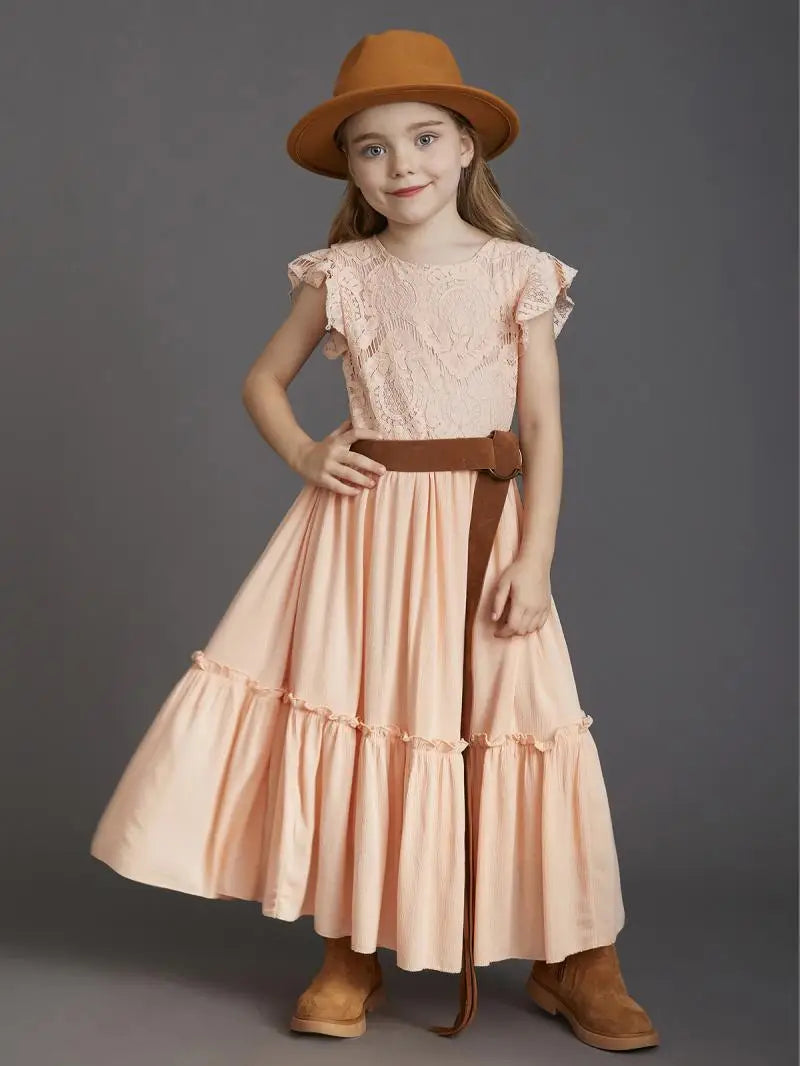 Girls Sleeveless Long Princess Dresses childrensterritory
