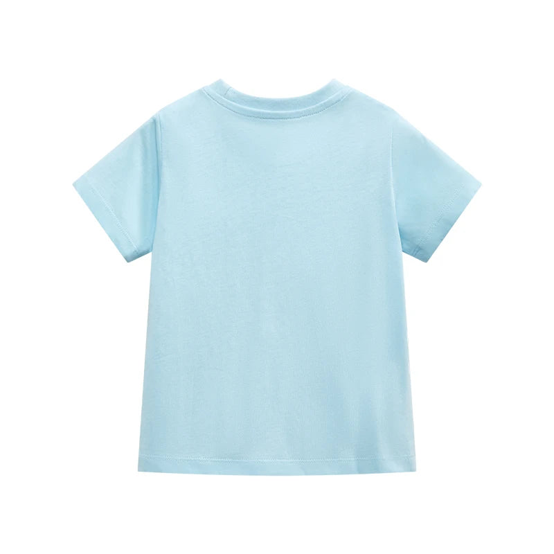 Kids Boys Ship Prints Cotton Short Sleeve T-shirt