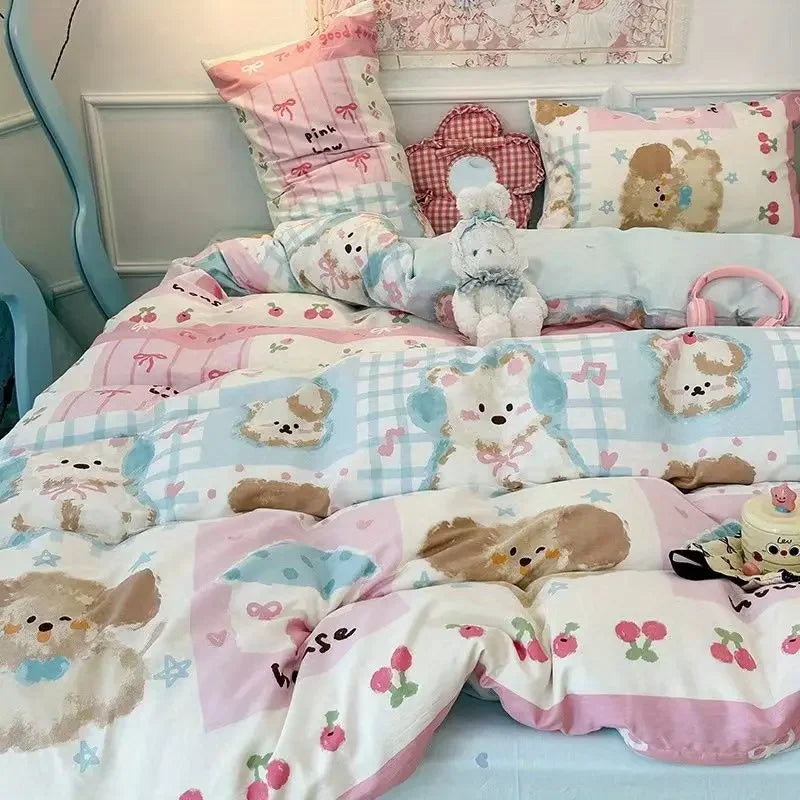 Soft &amp; Colorful Cartoon Print Bedding Set for Kids childrensterritory