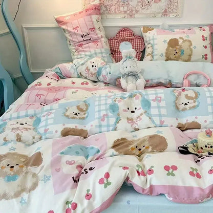 Soft &amp; Colorful Cartoon Print Bedding Set for Kids childrensterritory