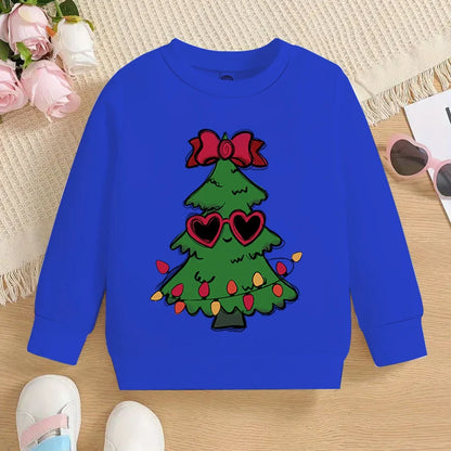 Kids Solid Colors Christmas Graphics Hoodless Sweatshirt childrensterritory