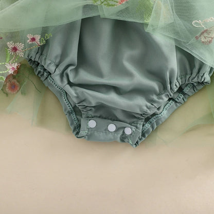 Baby Girls Flower Butterfly Embroidery Romper Dresses childrensterritory