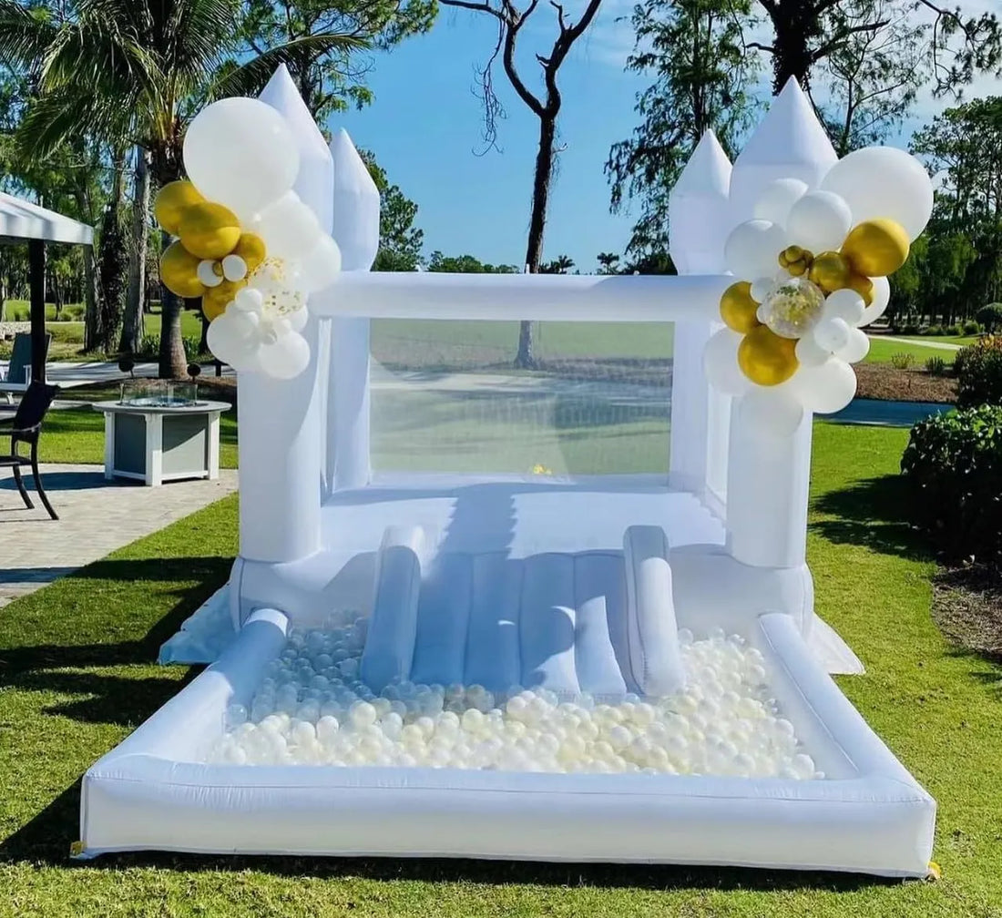 Castle Design Inflatable White Bounce House for Kids Parties childrensterritory