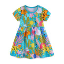 Little Girls Colorful Print Summer Princess Party Dresses childrensterritory