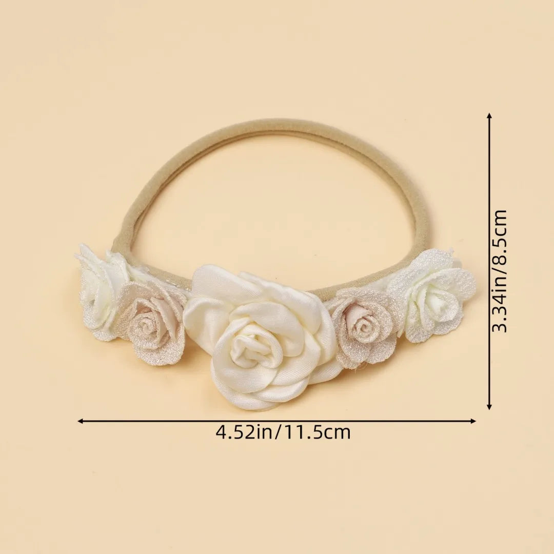 Flower Design Baby Girl Elastic Headband 3Pcs/Set