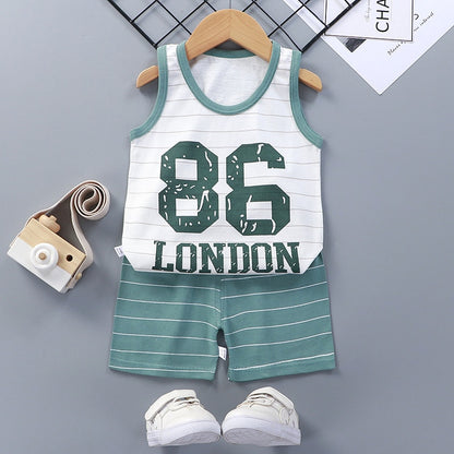 2PCS Cotton T-Shirts and Shorts Set for Toddler Boys Girls childrensterritory